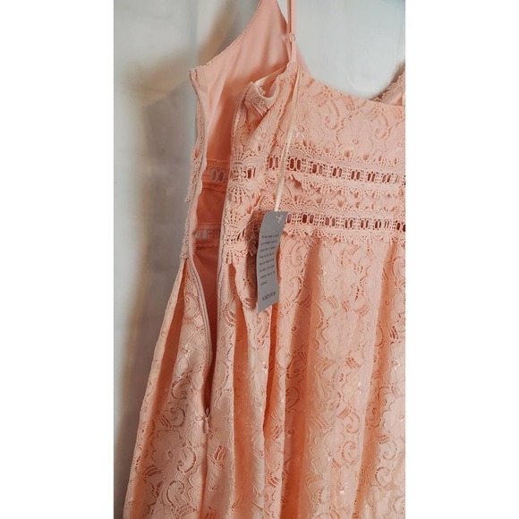 Nsr Size Xs Pink Floral Lace Mini Dress Nwt - Picture 6 of 6